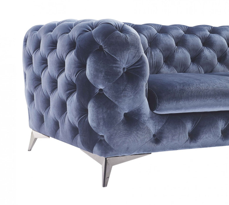 VIG Furniture - Divani Casa Delilah Modern Blue Sofa & Chair Set - VGCA1546-BLU-SET