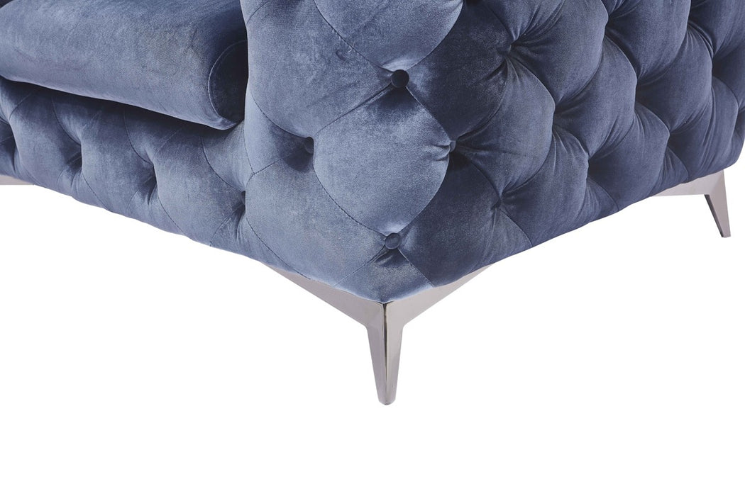 VIG Furniture - Divani Casa Delilah Modern Blue Sofa & Chair Set - VGCA1546-BLU-SET