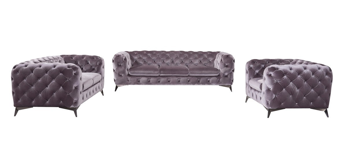 VIG Furniture - Divani Casa Delilah Modern Grey Fabric Sofa Set - VGCA1546-GRY
