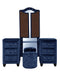 GFD Home - Tulip King 6 Pc Vanity Upholstery Bedroom Set Made With Wood In Blue - GreatFurnitureDeal