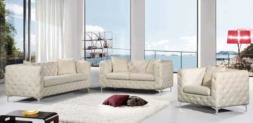 Meridian Furniture - Scarlett Velvet Loveseat in Cream - 663Cream-L - GreatFurnitureDeal