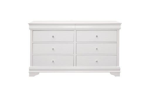 Homelegance - Lana Dresser with Mirror in White - 1556W-6 - GreatFurnitureDeal