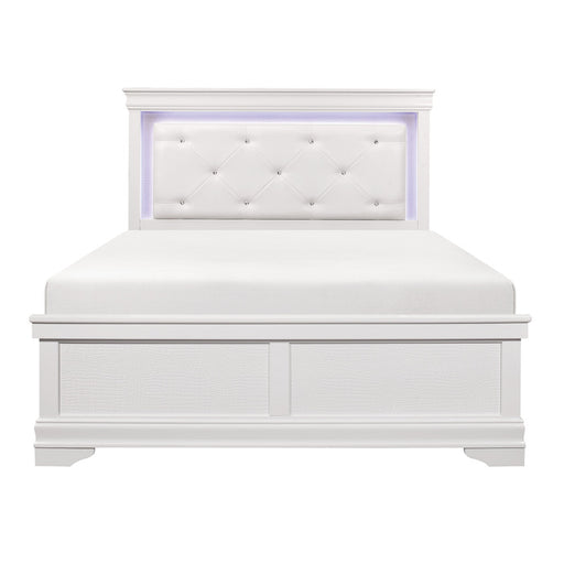 Homelegance - Lana Eastern King Bed with LED Lighting in White - 1556WK-1EK* - GreatFurnitureDeal