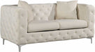 Meridian Furniture - Scarlett Velvet Loveseat in Cream - 663Cream-L - GreatFurnitureDeal