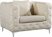 Meridian Furniture - Scarlett 3 Piece Living Room Set in Cream - 663Cream-S-3SET - GreatFurnitureDeal