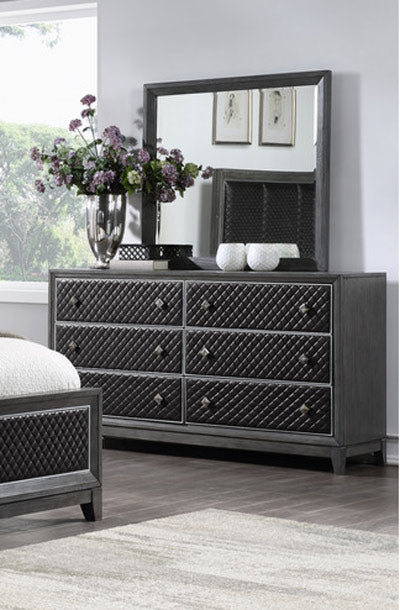 Homelegance - West End Dresser With Mirror in Wire-Brushed Gray - 1566GY-DM - GreatFurnitureDeal