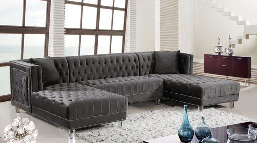 Meridian Furniture - Moda 3 Piece Sectional in Grey - 631Grey-Sectional - GreatFurnitureDeal