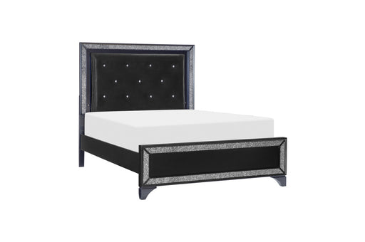 Homelegance - Salon Queen Bed in Pearl Black Metallic - 1572BK-1Q - GreatFurnitureDeal