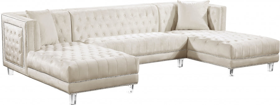Meridian Furniture - Moda 3 Piece Sectional in Cream - 631Cream-Sectional - GreatFurnitureDeal