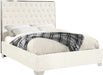 Meridian Furniture - Lexi Velvet Queen Bed in White - LexiWhite-Q - GreatFurnitureDeal
