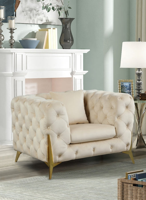 Meridian Furniture - Kingdom Chair in Cream - 695Cream-C - GreatFurnitureDeal