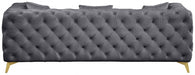 Meridian Furniture - Kingdom Velvet Sofa in Cream - 695Cream-S - GreatFurnitureDeal