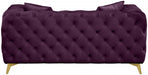 Meridian Furniture - Kingdom Velvet Loveseat in Purple - 695Purple-L - GreatFurnitureDeal