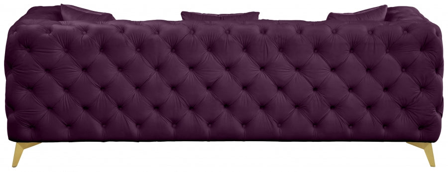 Meridian Furniture - Kingdom Velvet Sofa in Purple - 695Purple-S - GreatFurnitureDeal