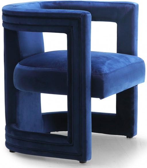 Meridian Furniture - Blair Velvet Dining-Accent Chair in Navy - 530Navy - GreatFurnitureDeal