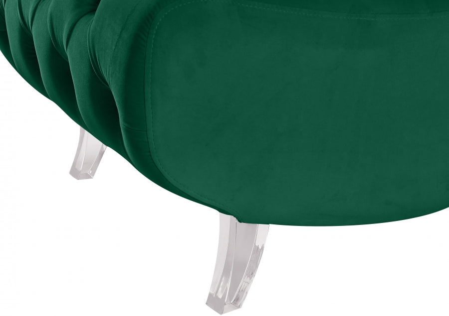 Meridian Furniture - Crescent Velvet Chair in Green - 568Green-C