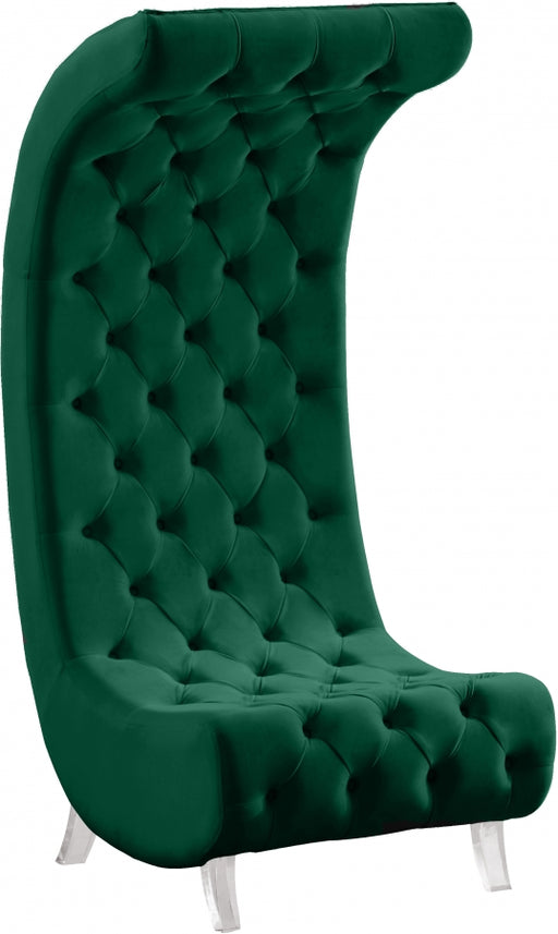 Meridian Furniture - Crescent Velvet Chair in Green - 568Green-C - GreatFurnitureDeal