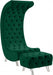Meridian Furniture - Crescent Velvet Ottoman in Green - 568Green-Ott - GreatFurnitureDeal