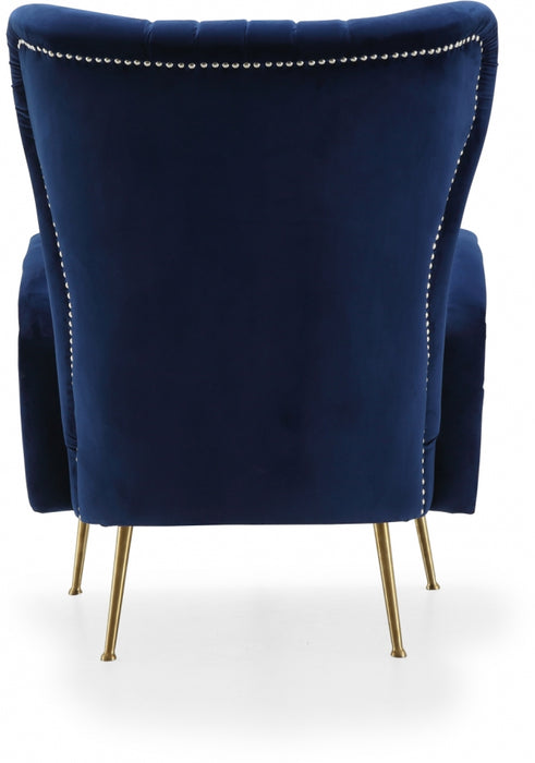 Meridian Furniture - Opera Velvet Accent Chair in Navy - 532Navy - GreatFurnitureDeal