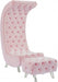 Meridian Furniture - Crescent Velvet Ottoman in Pink - 568Pink-Ott - GreatFurnitureDeal