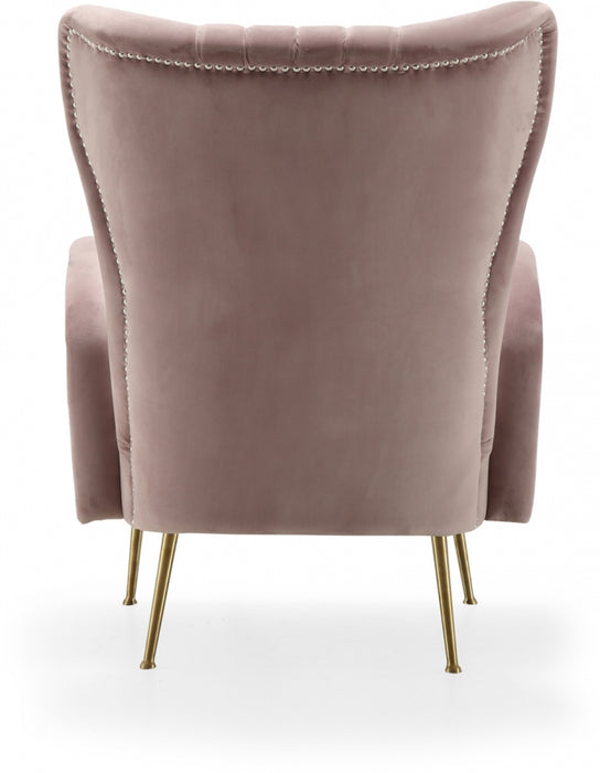 Meridian Furniture - Opera Velvet Accent Chair in Pink - 532Pink - GreatFurnitureDeal