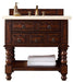 James Martin Furniture - Castilian 36" Aged Cognac Single Vanity with 3 CM Carrara Marble Top - 160-V36-ACG-3CAR - GreatFurnitureDeal