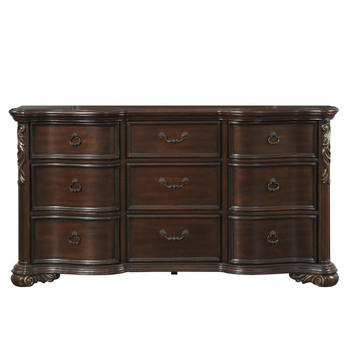 Homelegance - Royal Highlands Dresser and Mirror in Rich Cherry - 1603-5-6 - GreatFurnitureDeal