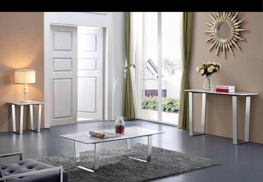 Meridian Furniture - Carlton End Table in Chrome - 235-E - GreatFurnitureDeal