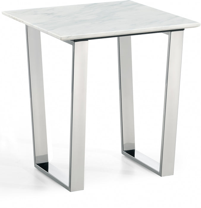 Meridian Furniture - Carlton End Table in Chrome - 235-E - GreatFurnitureDeal