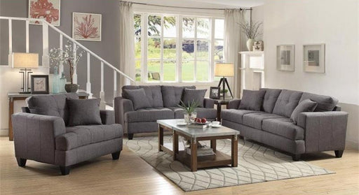 Coaster Furniture - Samuel 3 Piece Living Room Set in Charcoal - 505175-S3