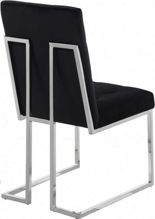Meridian Furniture - Alexis Velvet Dining Chair in Black (Set of 2) - 731Black-C - GreatFurnitureDeal