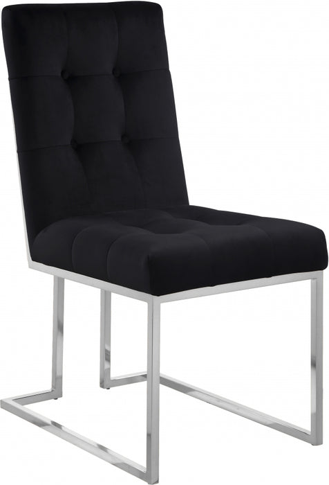 Meridian Furniture - Alexis Velvet Dining Chair in Black (Set of 2) - 731Black-C