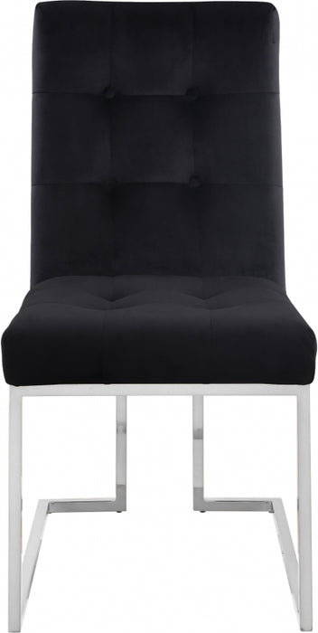 Meridian Furniture - Alexis Velvet Dining Chair in Black (Set of 2) - 731Black-C
