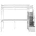 GFD Home - Twin Size Loft Bed with Storage Staircase and Built-in Desk, White (Old SKU:GX000903AAK) - GreatFurnitureDeal