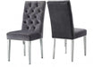 Meridian Furniture - Juno Velvet Dining Chair in Grey (Set of 2) - 732Grey-C - GreatFurnitureDeal