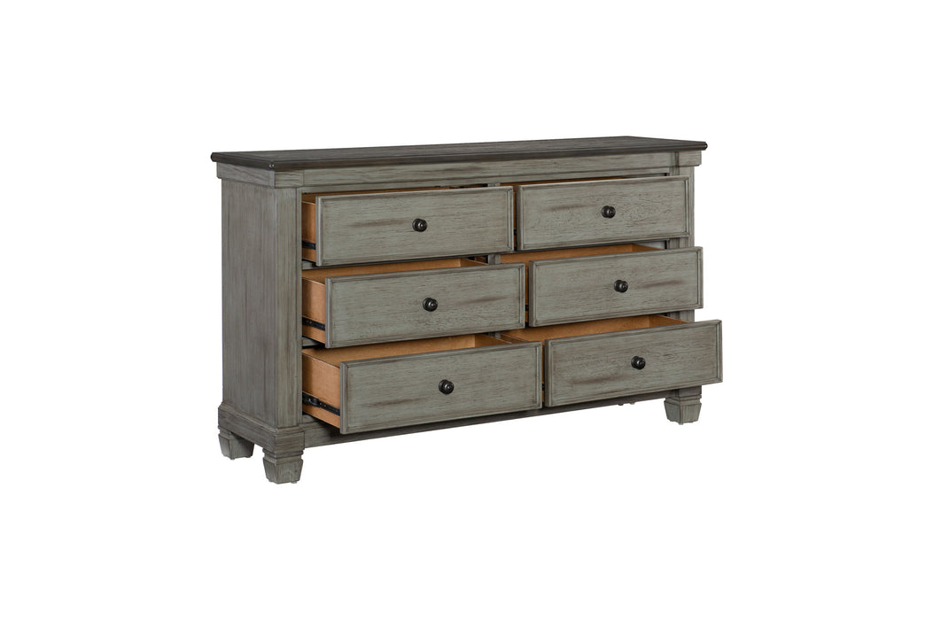 Homelegance - Weaver Dresser with Mirror in Antique Gray - 1626GY-6 - GreatFurnitureDeal