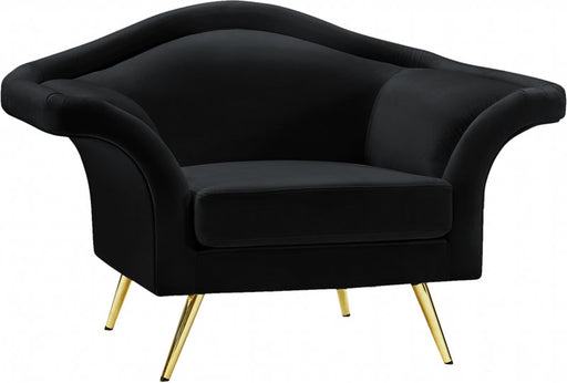 Meridian Furniture - Lips Velvet Chair in Black - 607Black-C - GreatFurnitureDeal