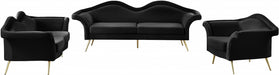 Meridian Furniture - Lips Velvet Loveseat in Black - 607Black-L - GreatFurnitureDeal