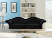 Meridian Furniture - Lips Velvet Sofa in Black - 607Black-S - GreatFurnitureDeal