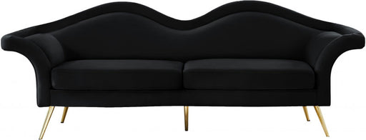Meridian Furniture - Lips Velvet Sofa in Black - 607Black-S - GreatFurnitureDeal