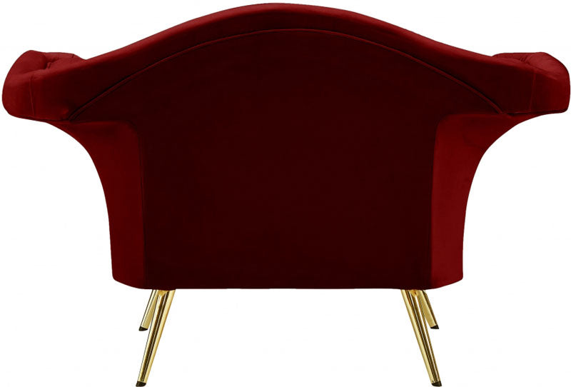 Meridian Furniture - Lips Velvet Chair in Red - 607Red-C - GreatFurnitureDeal