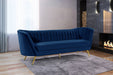 Meridian Furniture - Margo 3 Piece Living Room Set in Navy -  622Navy-S-3SET - GreatFurnitureDeal