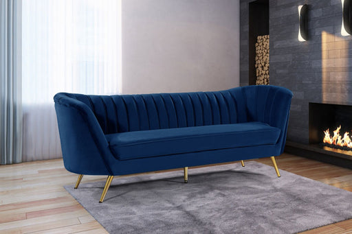 Meridian Furniture - Margo Velvet Sofa in Navy - 622Navy-S - GreatFurnitureDeal