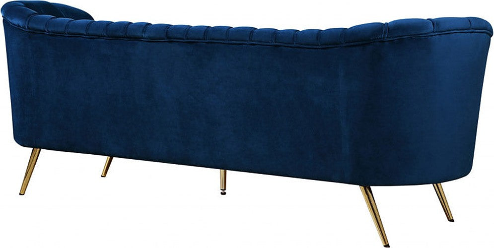 Meridian Furniture - Margo Velvet Sofa in Navy - 622Navy-S - GreatFurnitureDeal