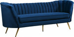 Meridian Furniture - Margo 3 Piece Living Room Set in Navy -  622Navy-S-3SET - GreatFurnitureDeal