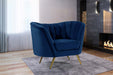 Meridian Furniture - Margo Velvet Chair in Navy - 622Navy-C - GreatFurnitureDeal
