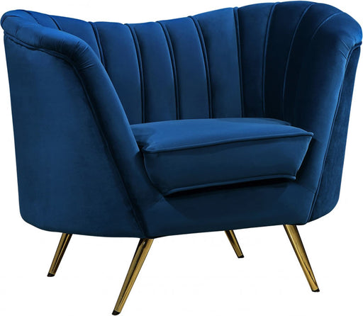 Meridian Furniture - Margo Velvet Chair in Navy - 622Navy-C - GreatFurnitureDeal