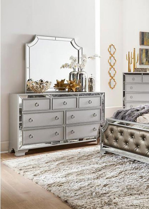 Homelegance - Avondale Dresser with Mirror in Silver - 1646-DM - GreatFurnitureDeal