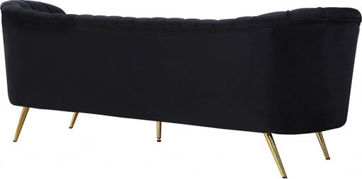 Meridian Furniture - Margo Velvet Sofa in Black - 622Black-S - GreatFurnitureDeal