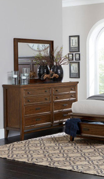 Homelegance - Frazier Park Dresser With Mirror in Brown Cherry - 1649-DM - GreatFurnitureDeal
